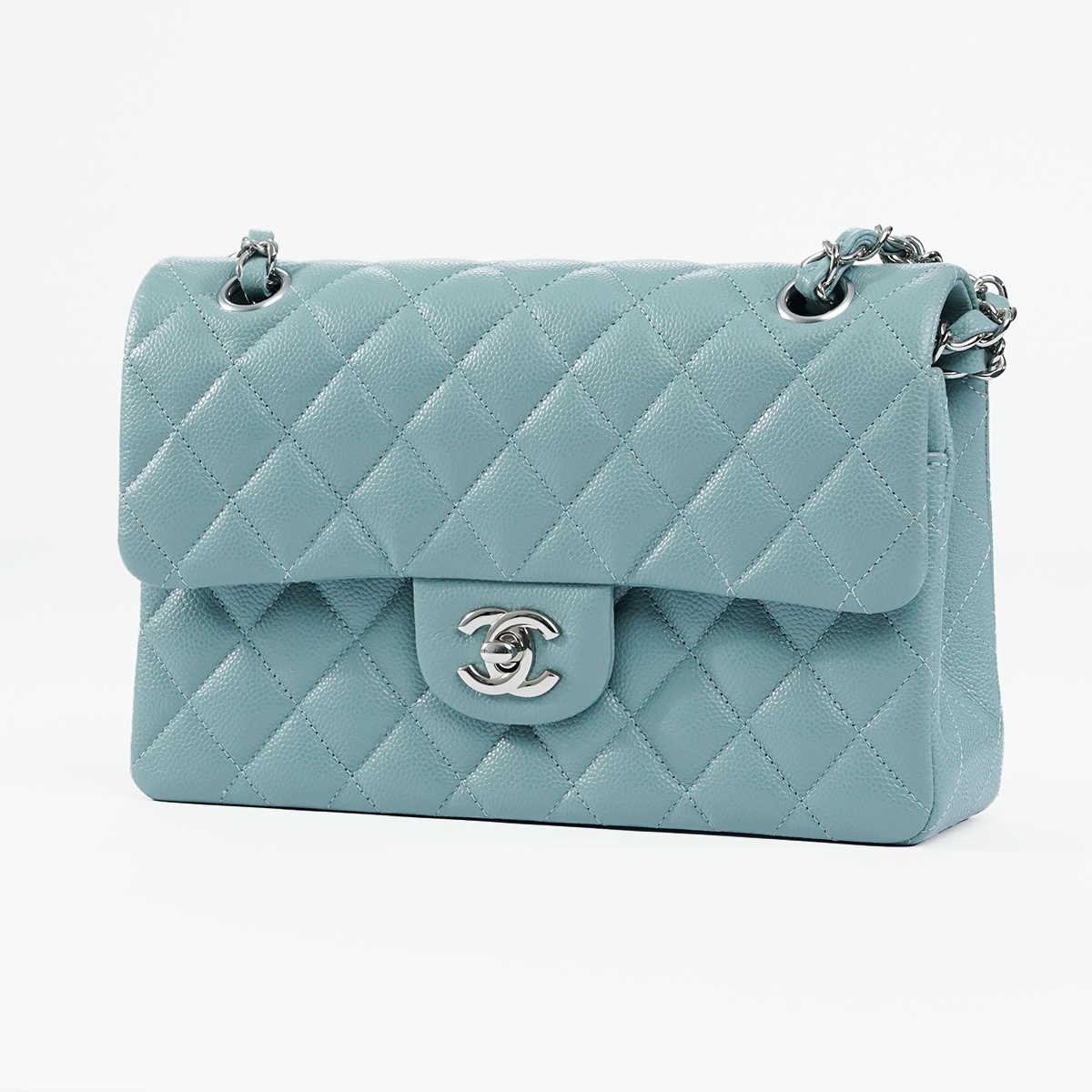Small Double Flap Pale Blue