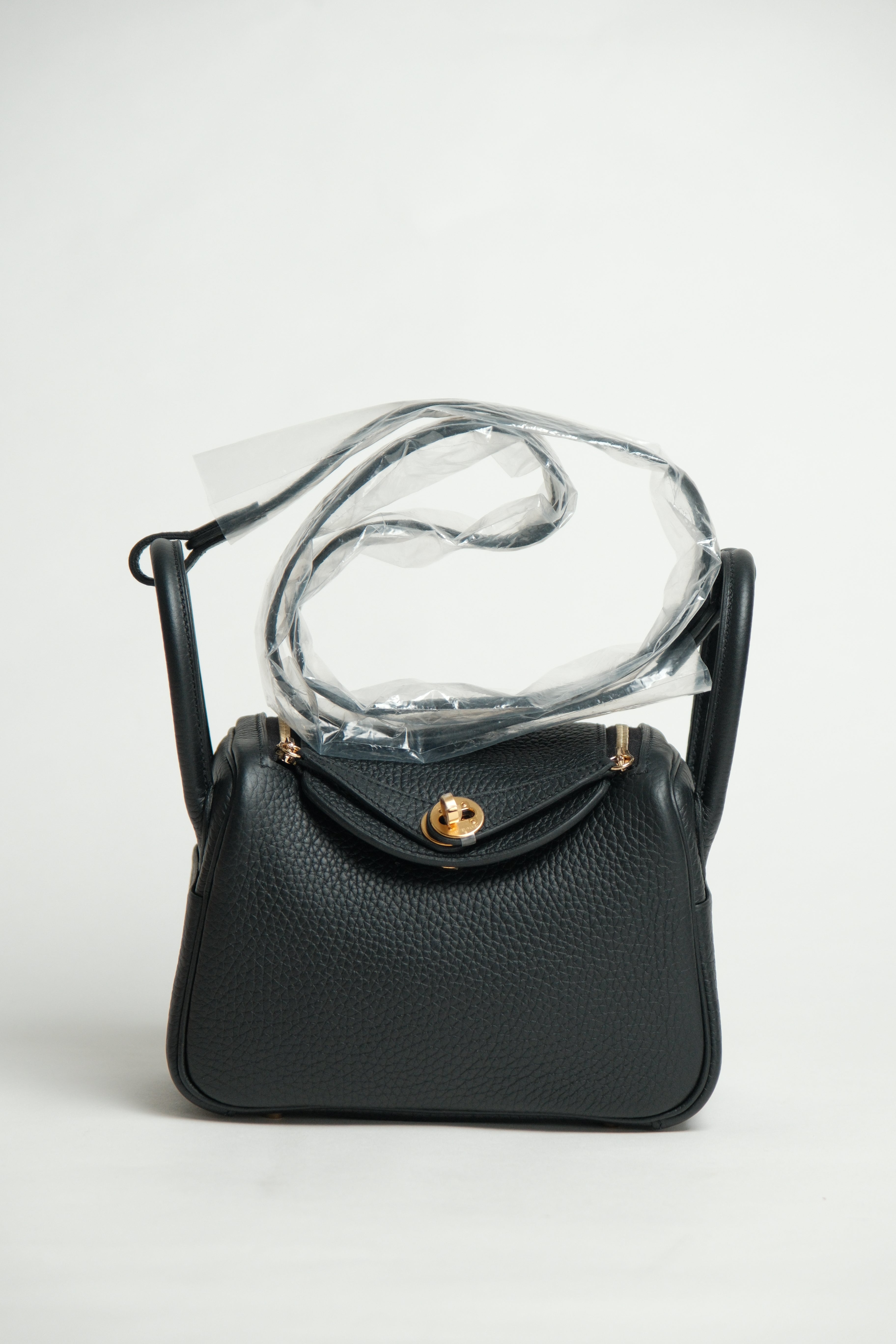 Brand New Mini Lindy Noir GHW Stamp K 2025