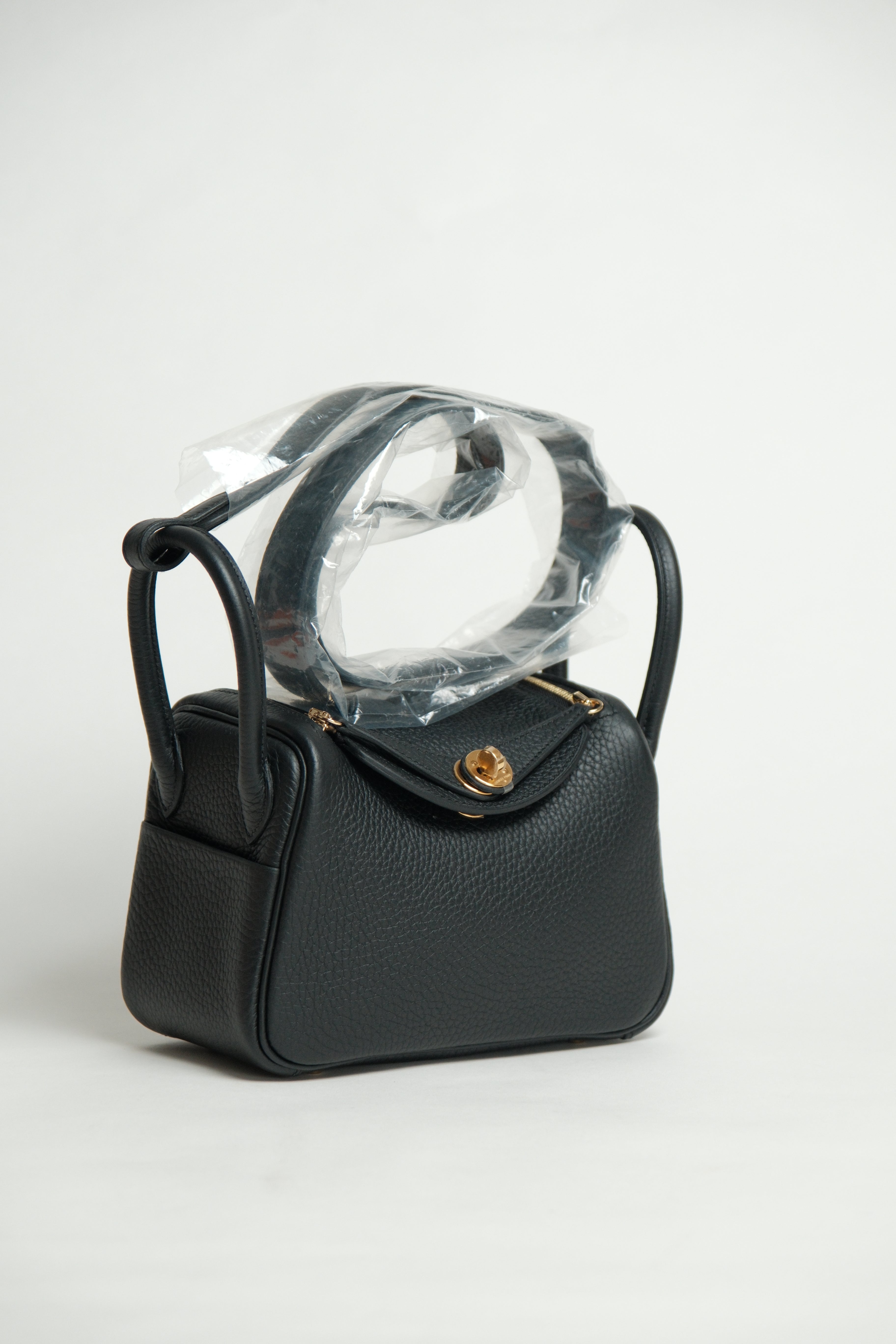 Brand New Mini Lindy Noir GHW Stamp K 2025