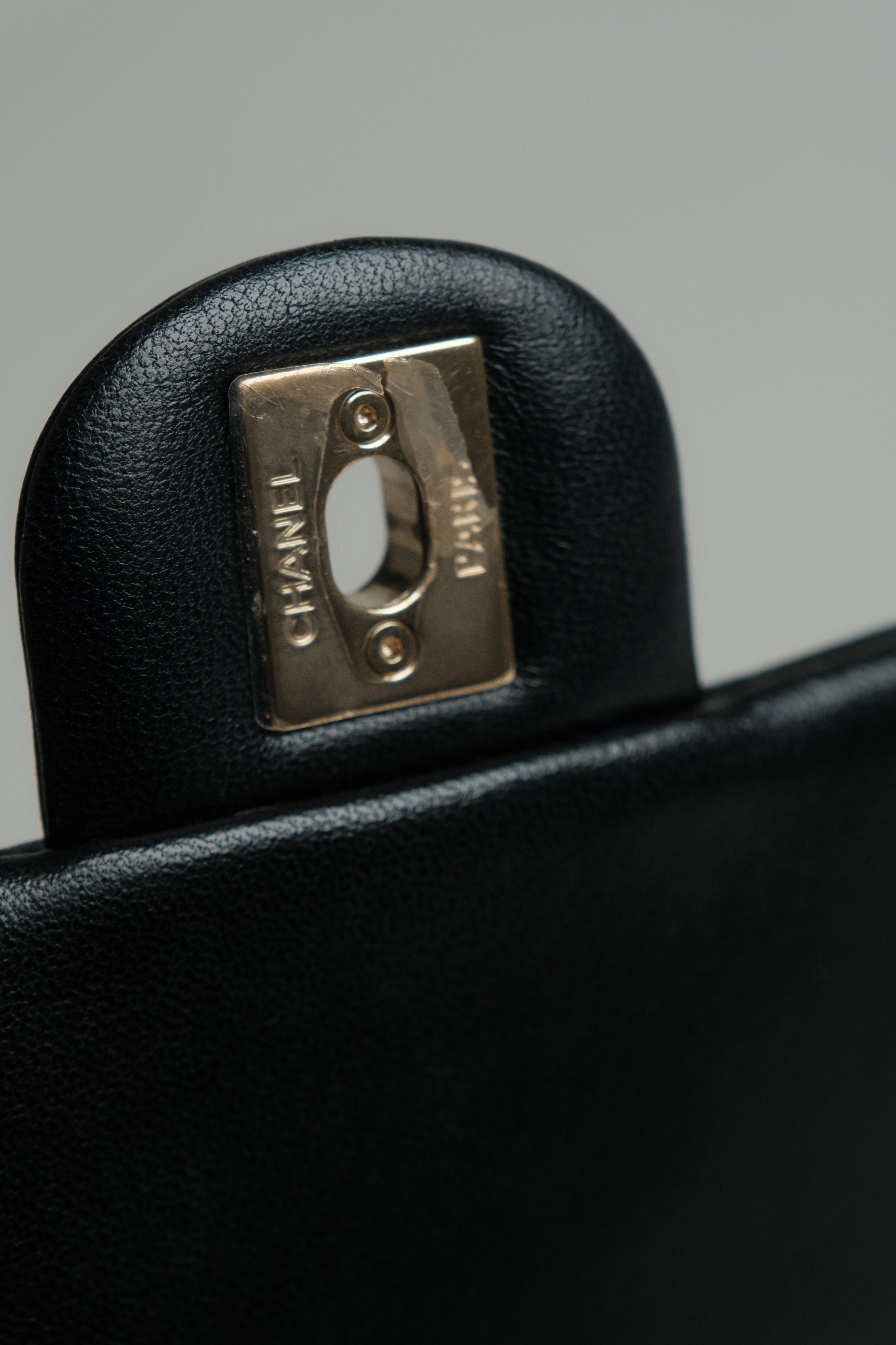 Black Swarovski Top Handle Flap