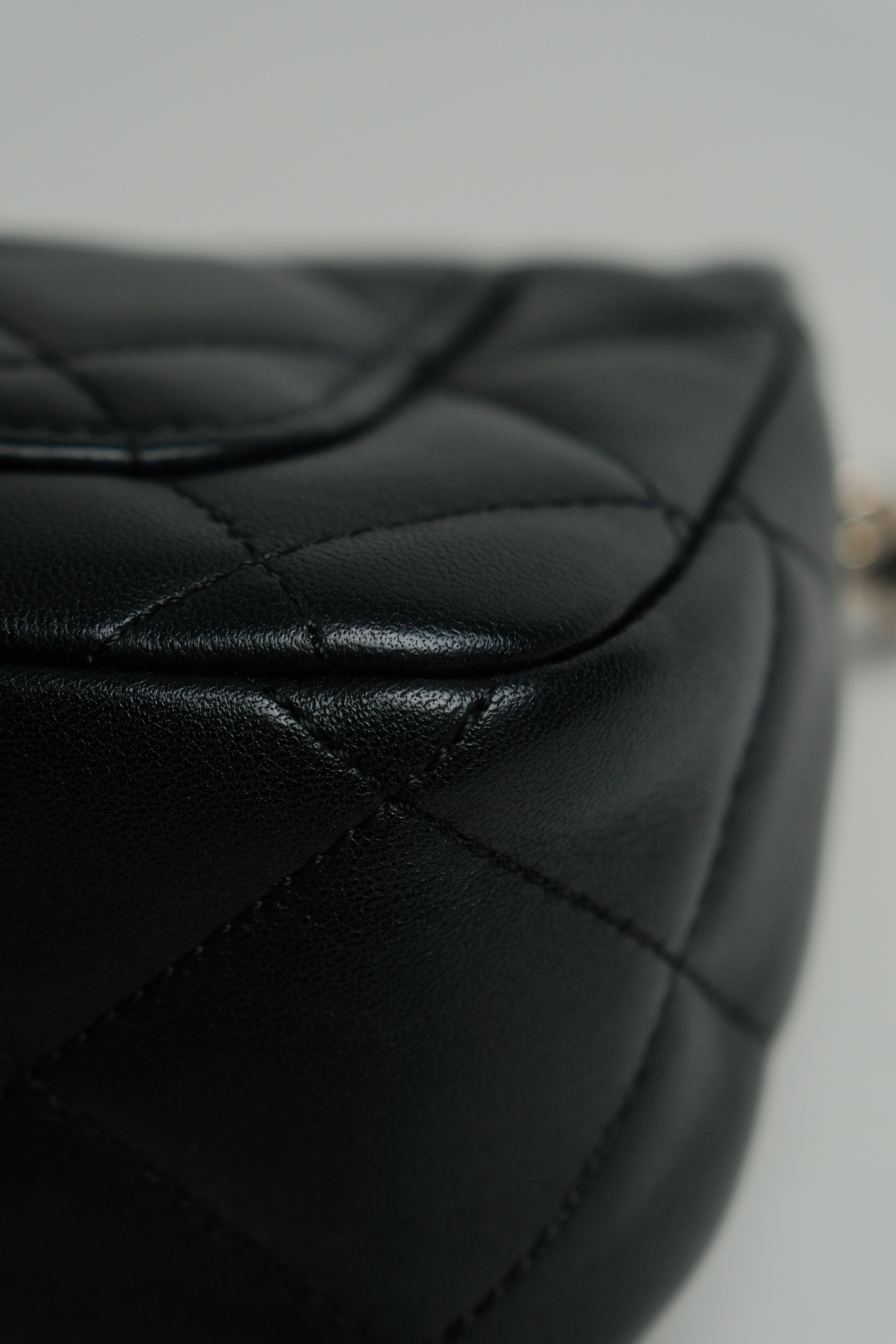 Black Swarovski Top Handle Flap