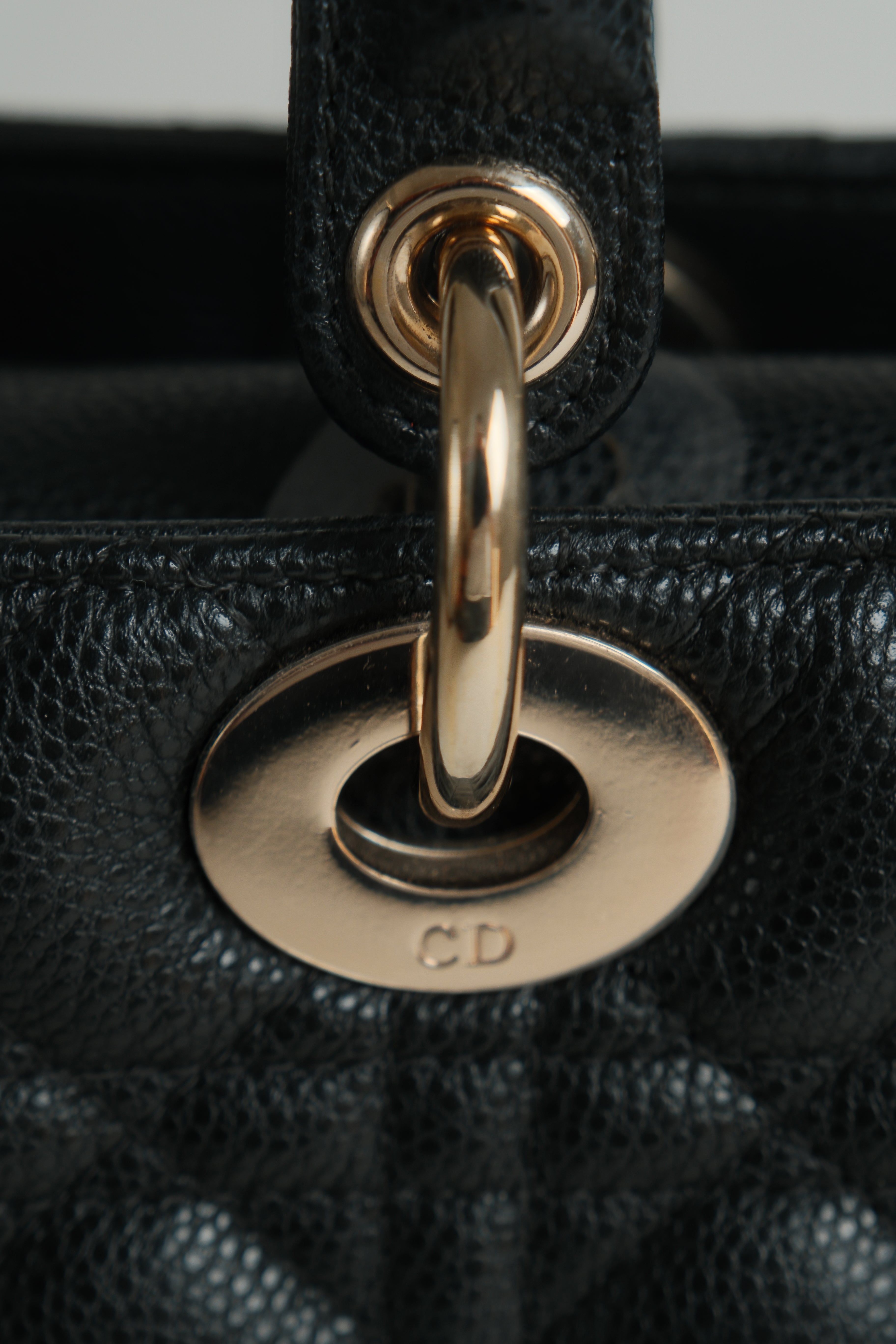 Lady D Medium Pebbled Leather GHW