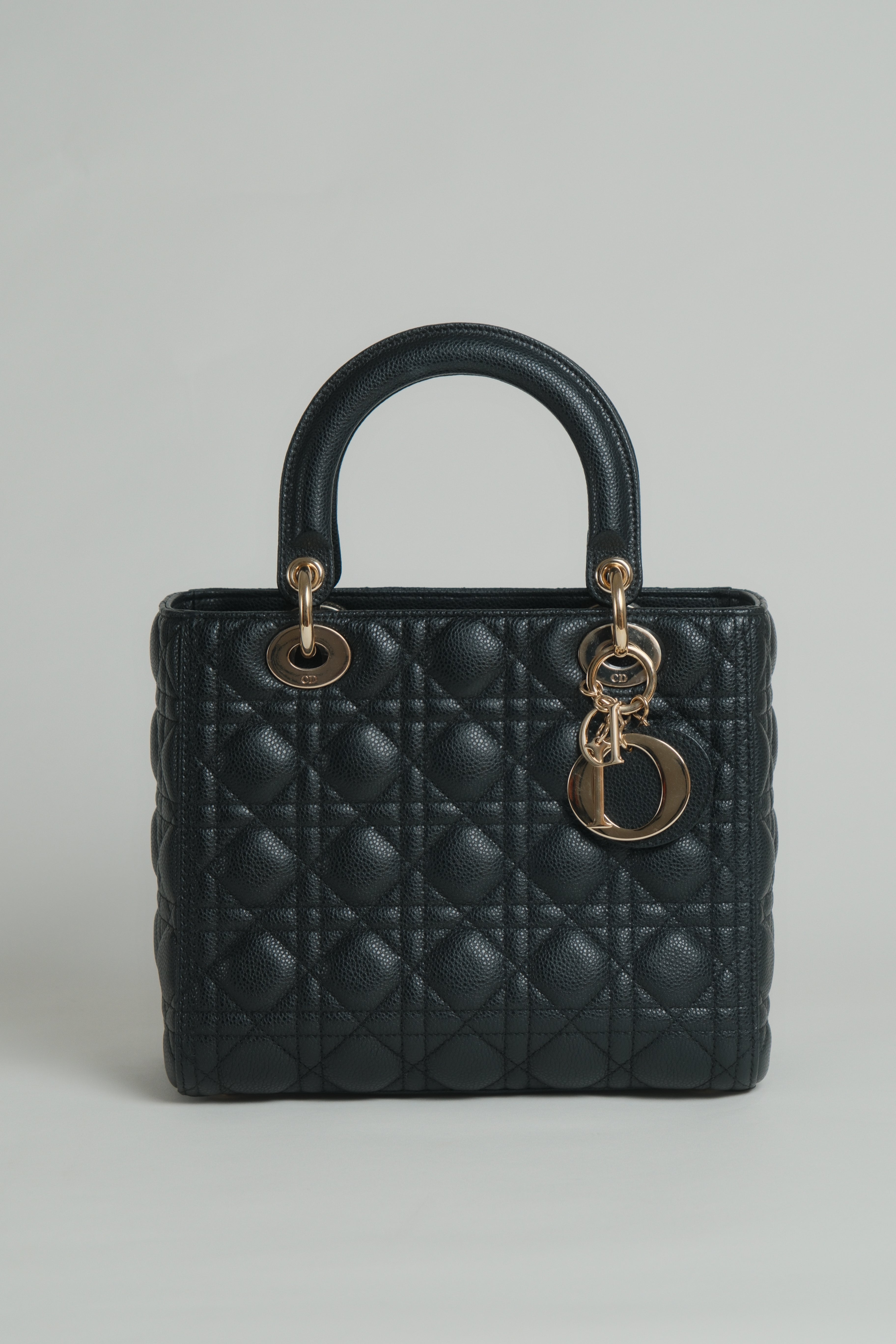 Lady D Medium Pebbled Leather GHW