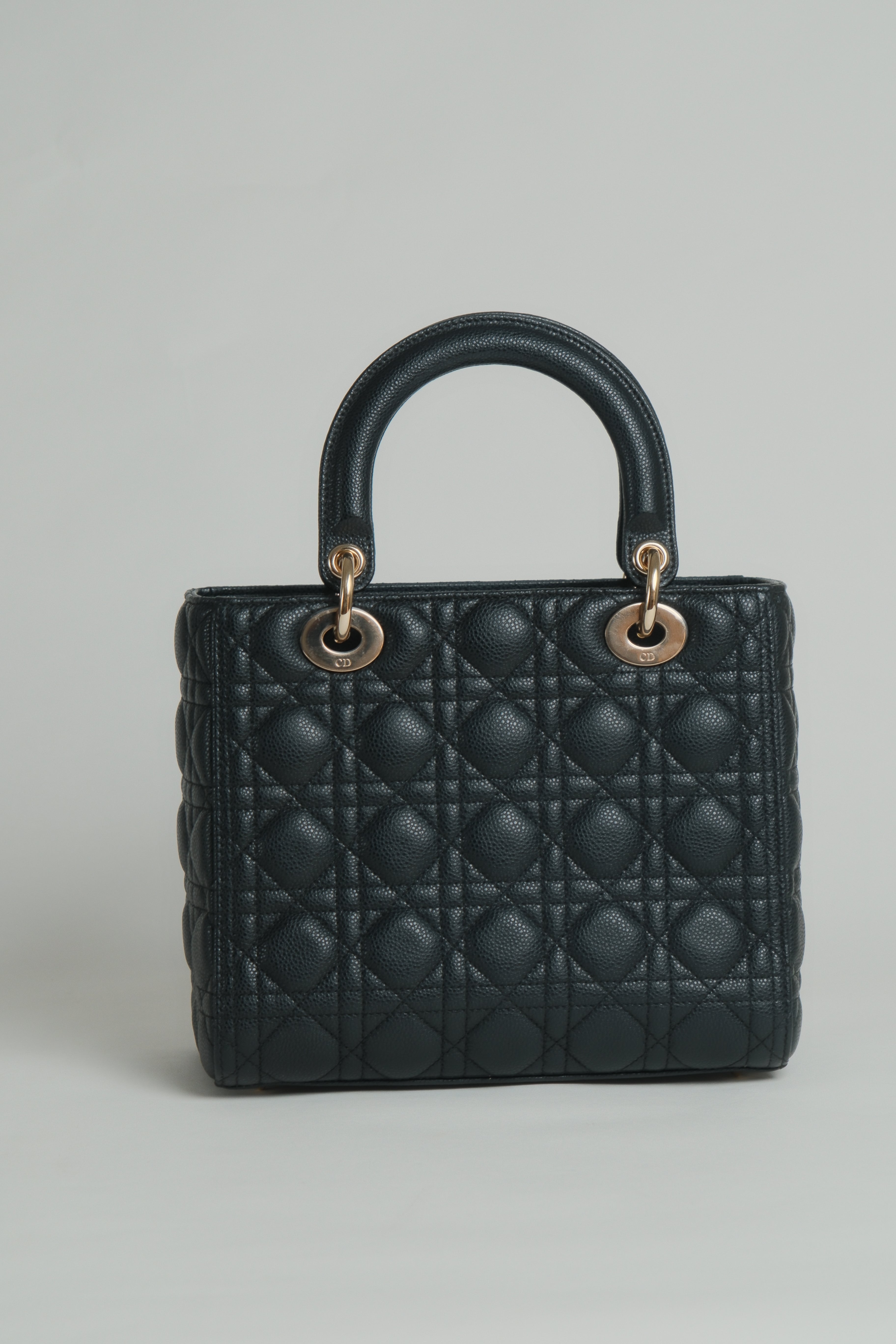 Lady D Medium Pebbled Leather GHW