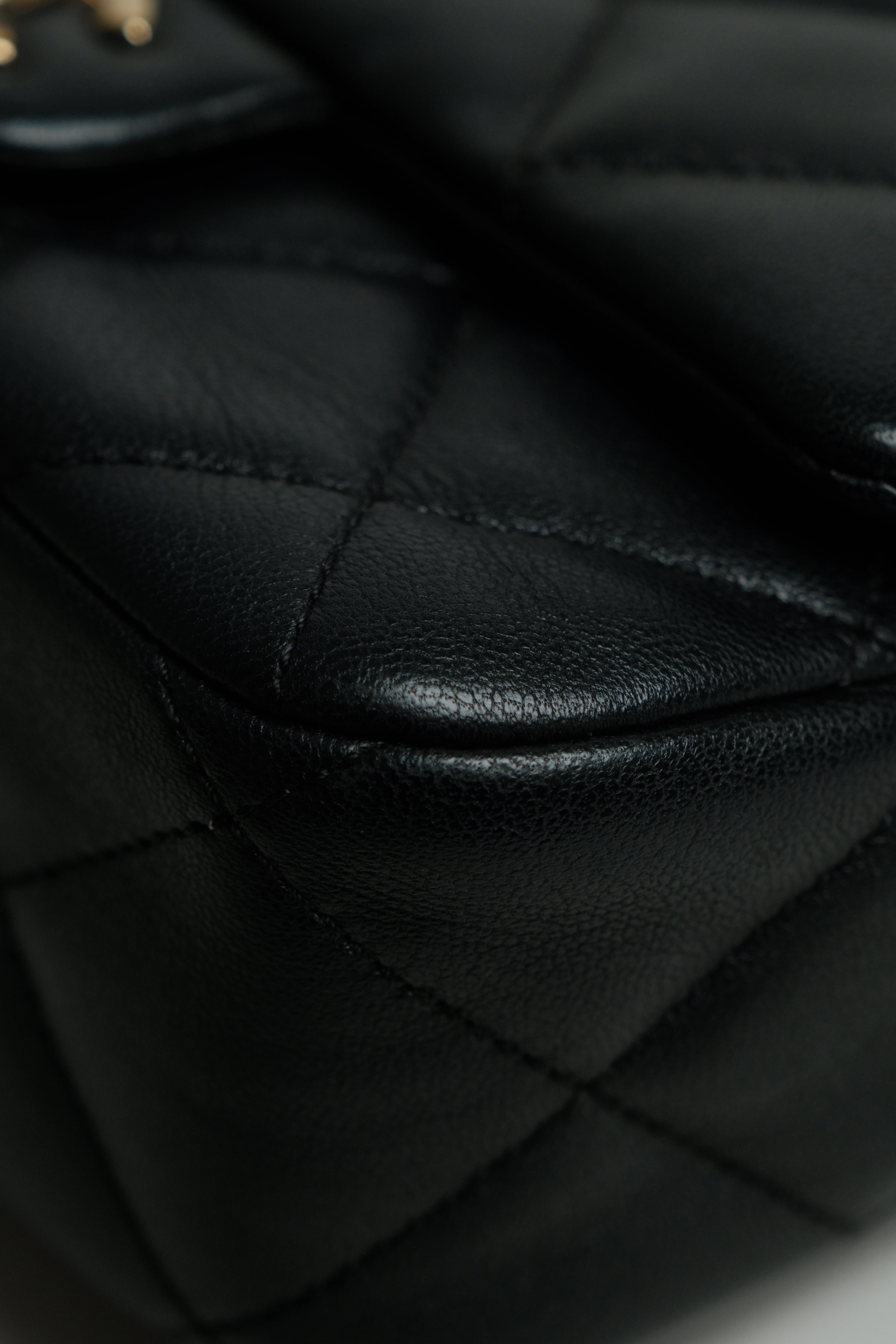 Black Swarovski Top Handle Flap