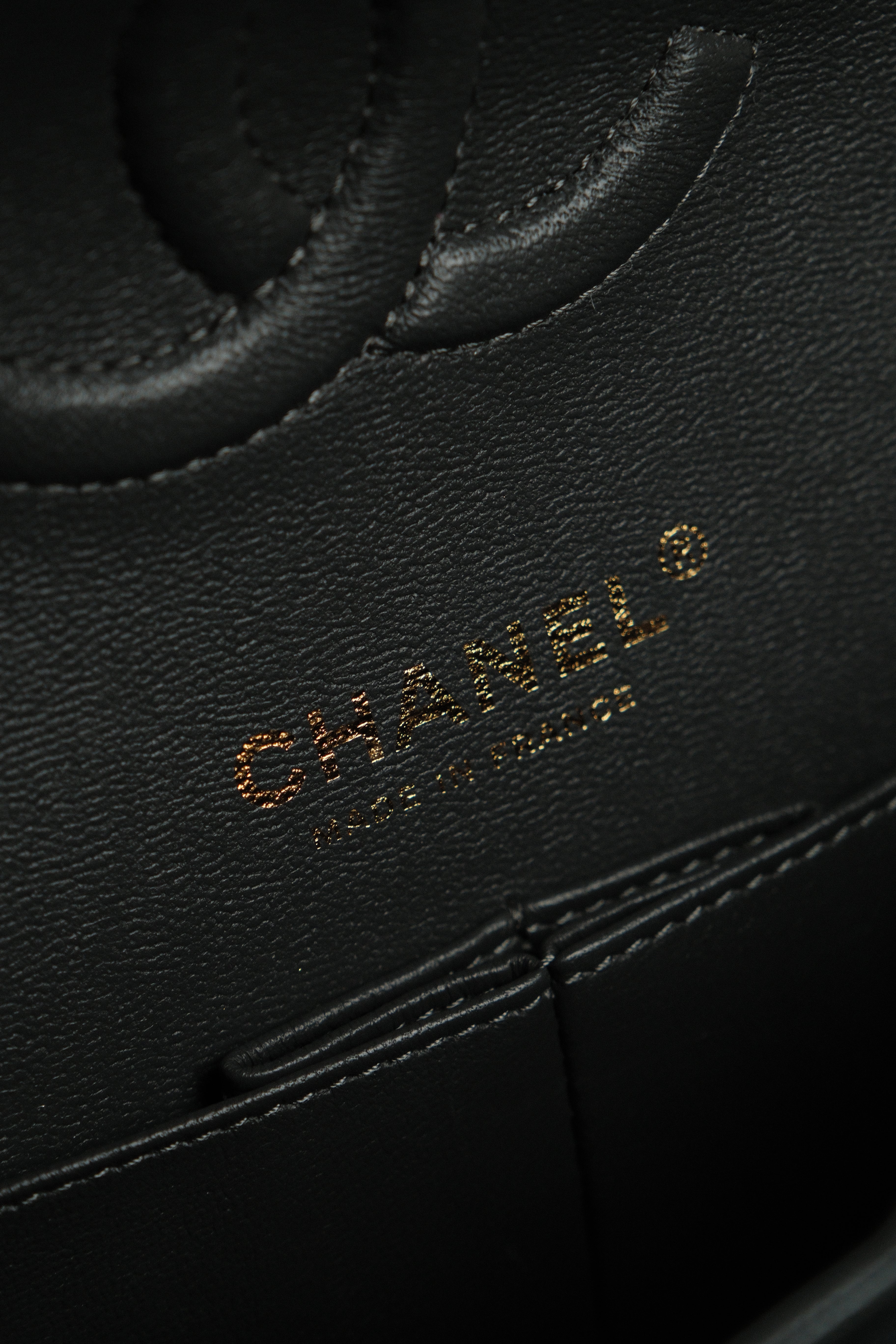 Medium Classic Double Flap Black Microchipped - DARK GREY