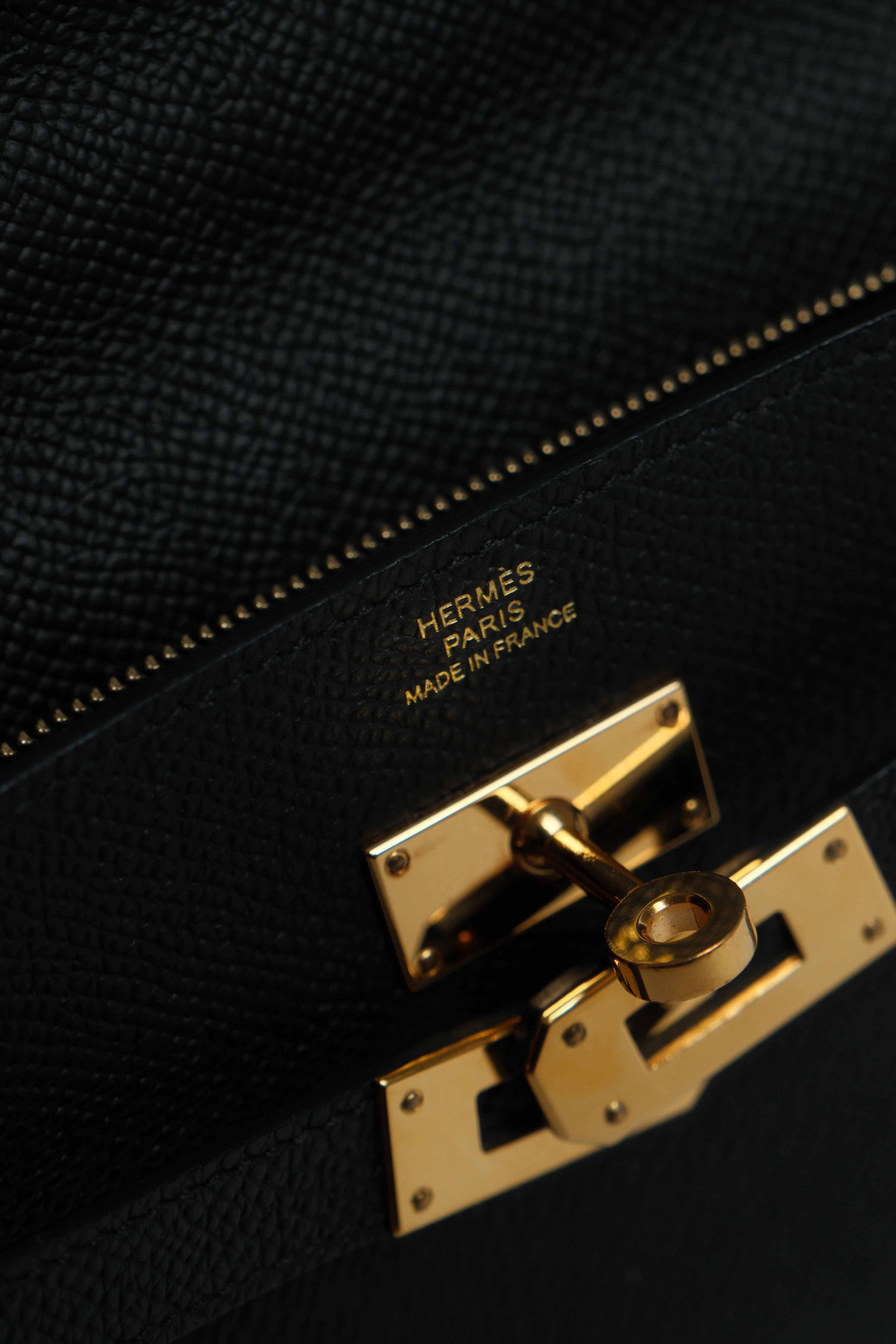 Kelly To Go GHW Noir Stamp B