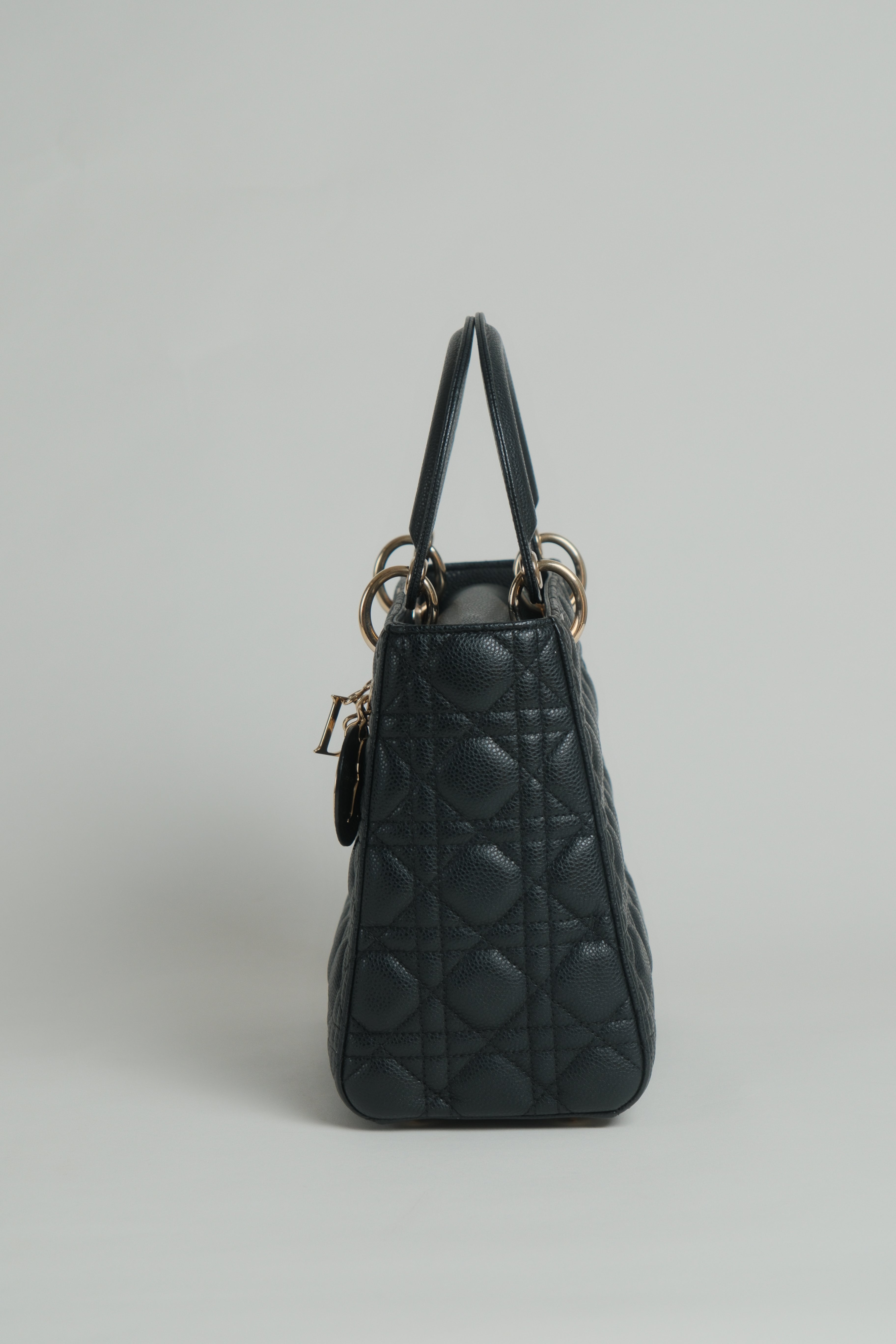 Lady D Medium Pebbled Leather GHW