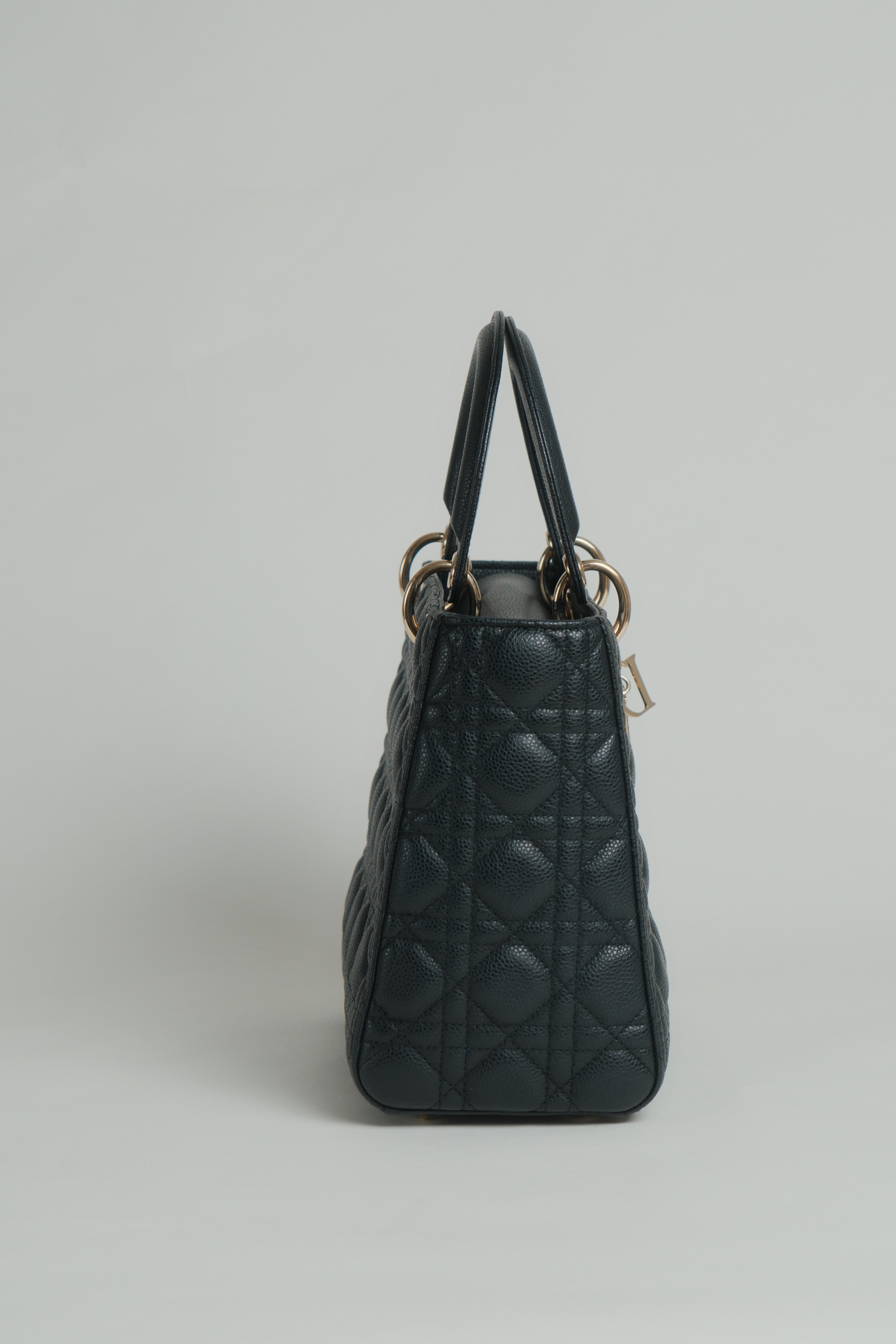 Lady D Medium Pebbled Leather GHW