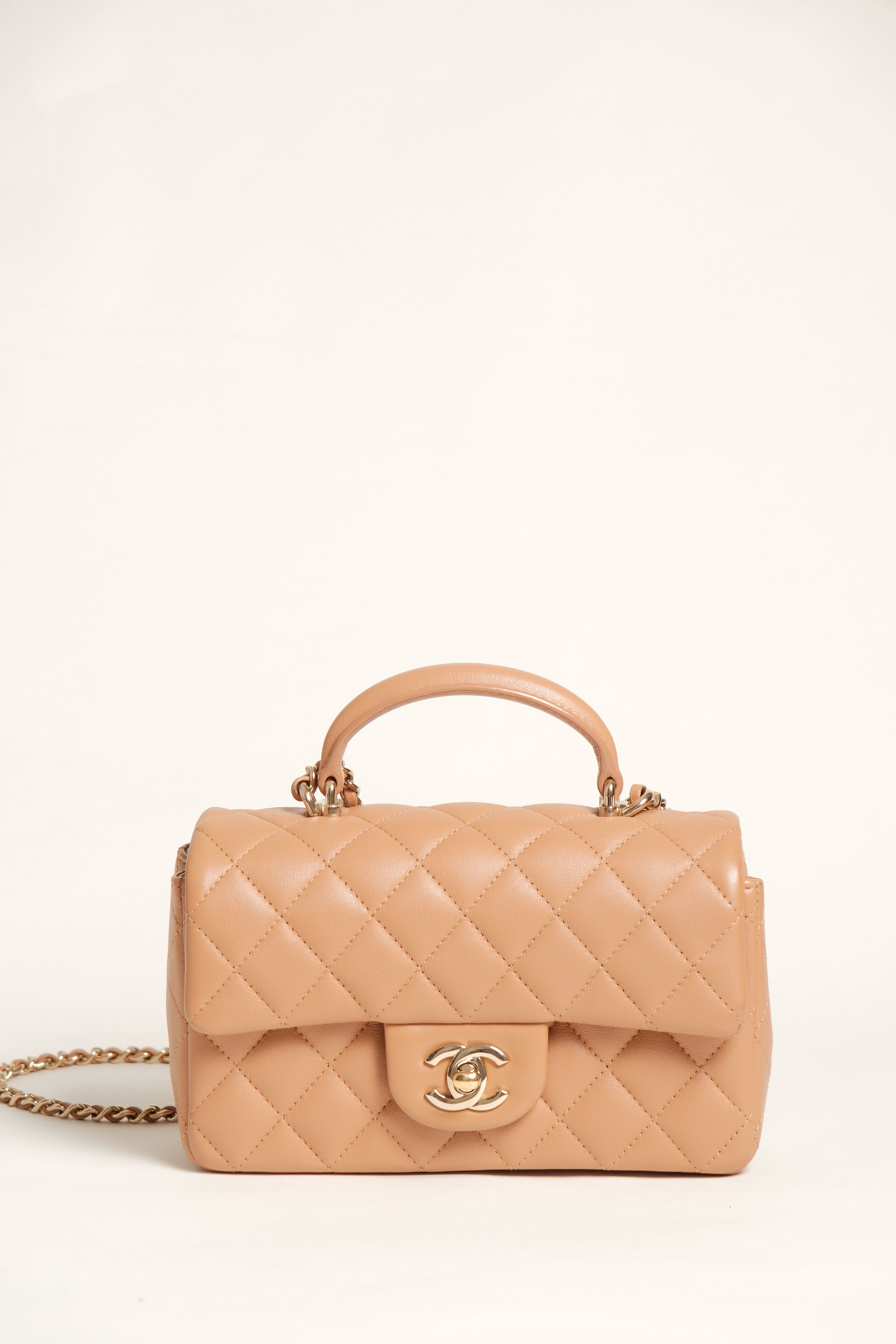 Chanel Top Handle Mini Rectangular Flap Microchipped